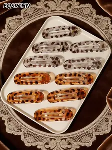 EQSRTHN 10Pcs Vintage Tortoise Shell Hair Clips Minimalist Matte Hair Barrettes for Women Aesthetic Hair Styling Clips Neutral Colors Hair Accessories Gifts for Her