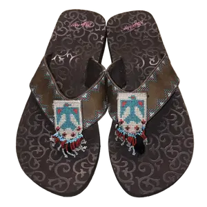 Blazin Roxx Ladies Aztec Western Brown Flip Flop 4190299-AZTEC