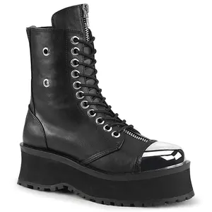 Demonia Men's Gravedigger-10 Black Vegan Leather Ankle Boots