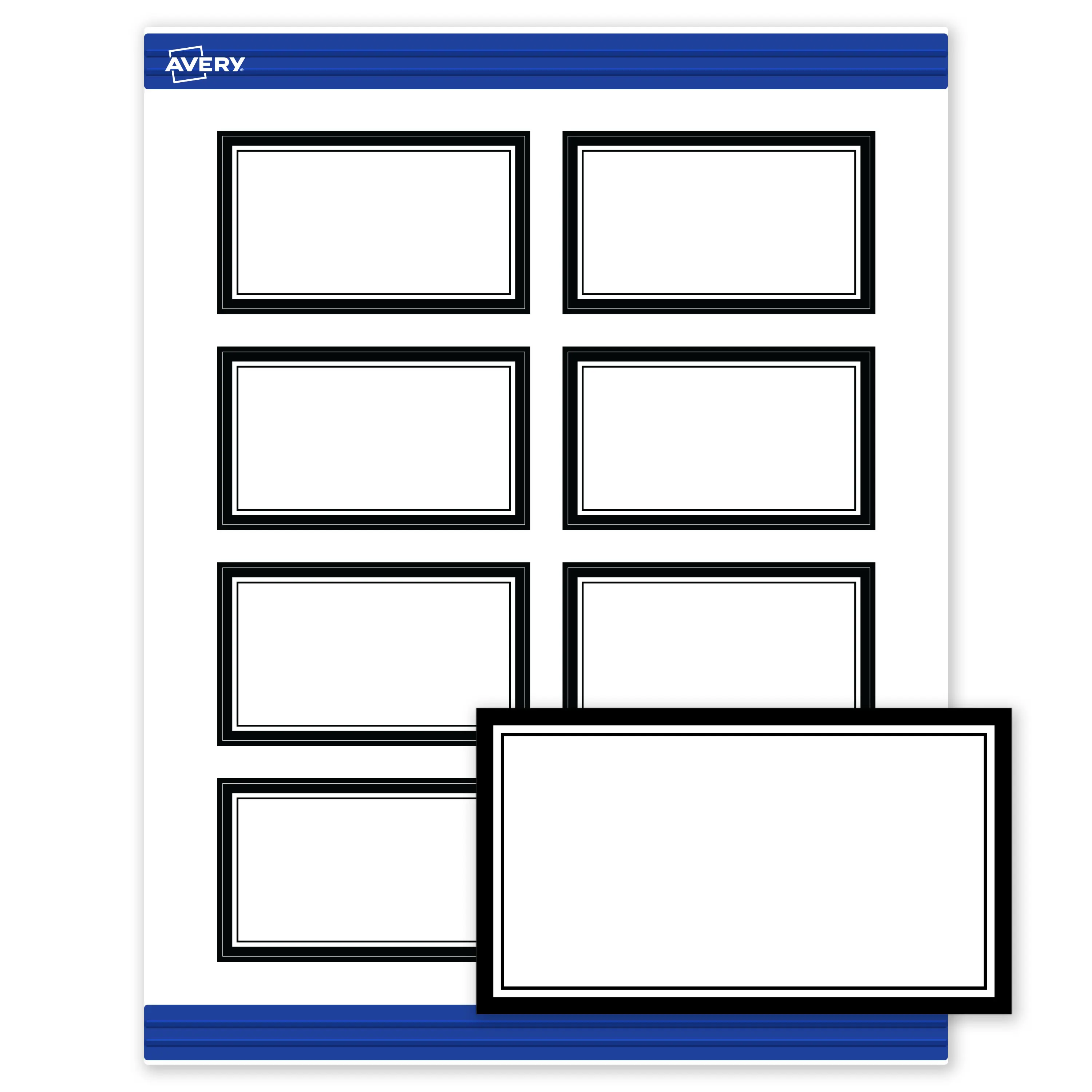 Avery Printable Rectangle Cards, 2" x 3.5", Matte White, Pre-printed Double Black Border Design, Sure Feed Technology, Laser & Inkjet Compatible, 160 Total