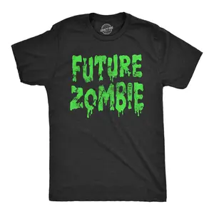 Mens Future Zombie T Shirt Funny Spooky Slimey Undead Zombies Tee for Guys Mens Funny T Shirts Cool Vintage Fashion T-Shirt Gift Classic Menswear Funny Zombie Short Sleeve Novelty Tees for Guys Black -