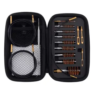 Cleaning Kit .17 .22/.223/5.56MM .243 .280 .30 .357/9MM .40 .45 12GA Multi-Caliber Phosphor Bristle Bore Brushes with Flexible Threaded Bore Cleaning Coated Cables in Zippered Case Tool Organizer Fathersdaygift Patch