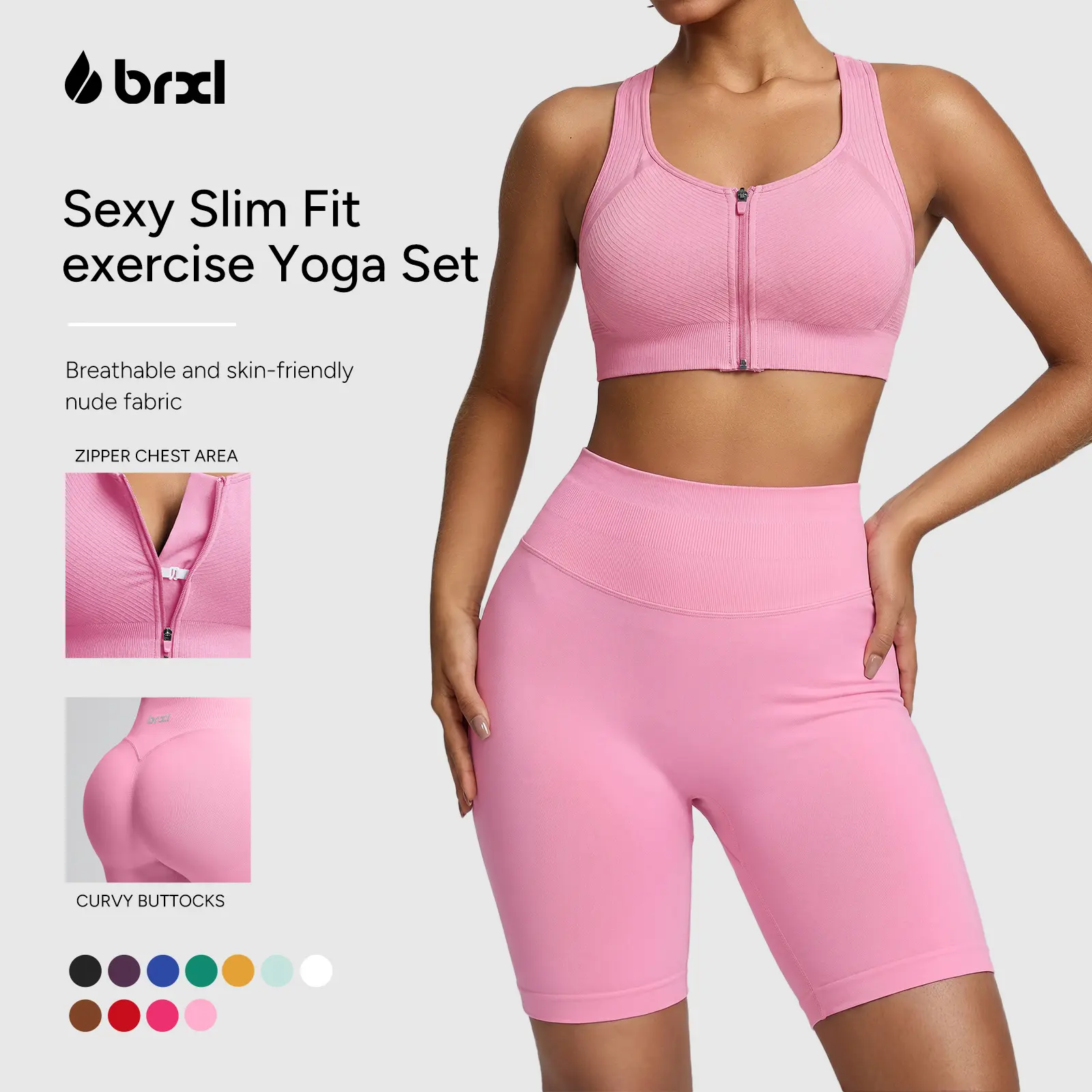 BRXL【Discount for live】Workout Shorts Women 2.5"/ 3.6" Scrunch Butt Biker Shorts Tummy Control Seamless High Waisted Gym Shorts-brxl-3,summerwins