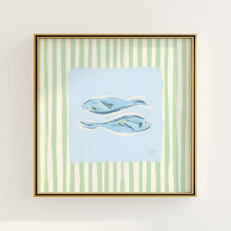 Sardine Fish Wall Art – Grandmillennial Modern Southern Decor, Cozy Coastal Kitchen Print