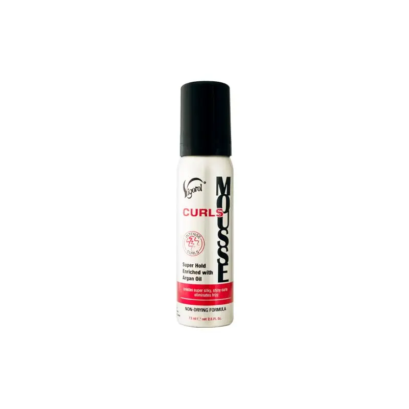 VIG0ROL Curls Haircare Mousse - Lightweight Argan Foam, Travel-Size 2.5 OZ Pack