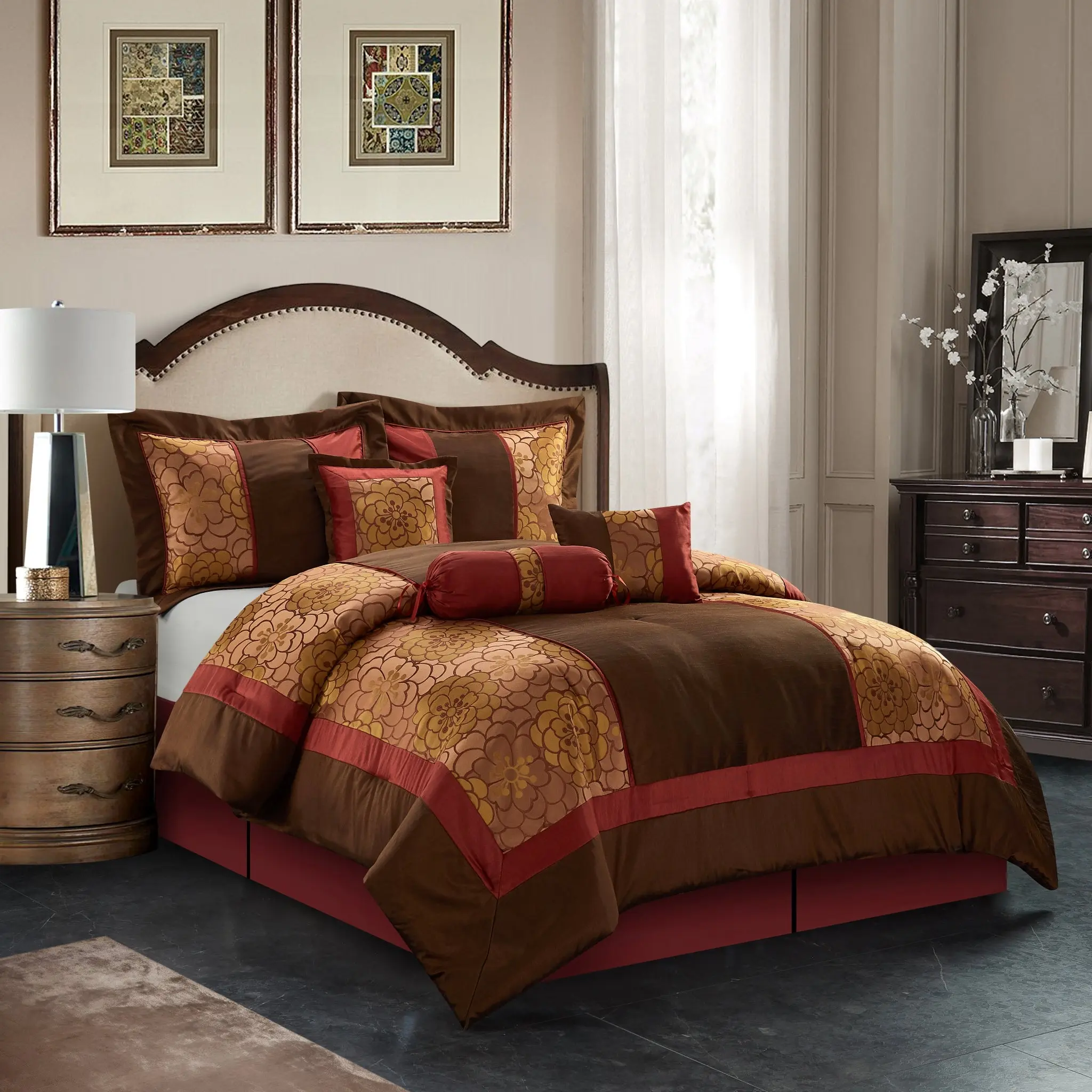 Sibyl Faux Silk Jacquard Comforter Set
