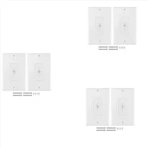 6 Pack Flexible Rubber Wall Grommet Insert with Decorator Wall Plate, 1-Gang Pass Through Plate for Low-Voltage Cables