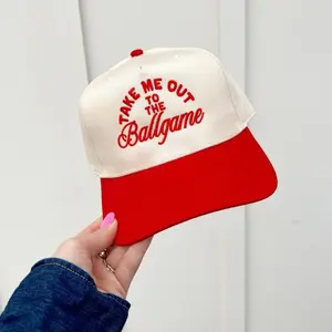 Take Me Out To The Ballgame Trucker Hat, Embroidered Baseball Cap, Trucker Hats Women