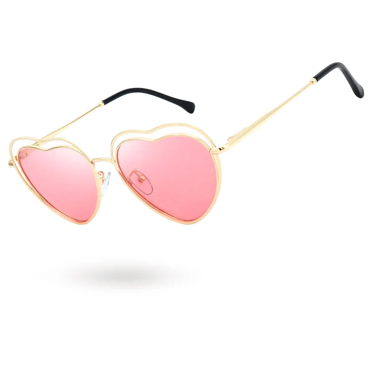 Meeloog Fashion Heart Sunglasses for Women - Oversized Polarized Driving Sun Shades with Elegant Glass Design