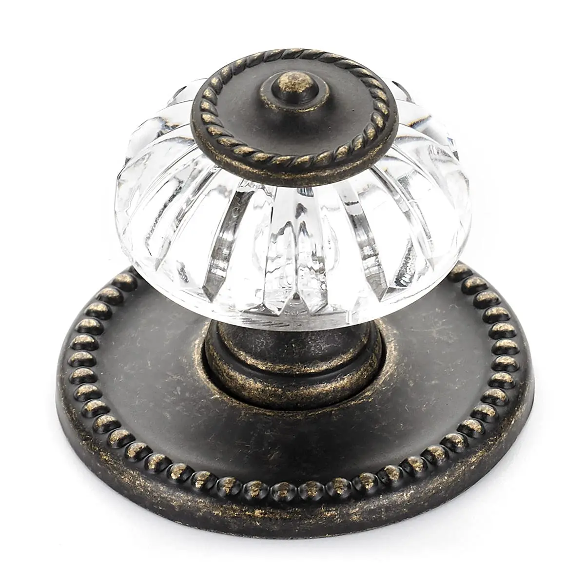 Hardware Bp16063244bb Montreuil Collection 1 5/16-inch (33 Mm) Clear And Burnished Brass Eclectic Cabinet Drawer Knob For Kitchen  Bathroom Furniture
