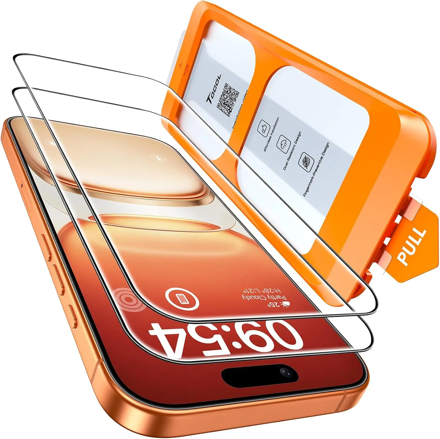 TOCOL for iPhone 17 Pro Max Screen Protector, Clear Easy Installation Bubble-Free, 9H+ Tempered Glass, 8FT Military Grade Shatterproof, Anti-Scratch, Case Friendly HD 2 Pack, NOT INCLUDE PHONE