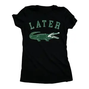 Womens Later Alligator T Shirt Funny Gator Joke Saying Tee for Ladies Funny Womens T Shirts Cute Vintage Fashion Casual Ladies T-Shirt Gift Sarcastic Tops for Women Funny Animal Top Women's Novelty Tees Dark Grey
