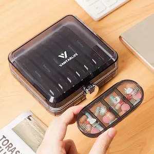 Large Capacity Pill Organizer Box, Weekly Medicine Storage Case, Four Times Daily Compartment Design, Travel & Home Use, Supplement Organizer