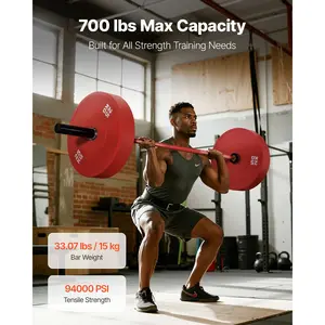 6FT Barbell Bar, Fits 2-Inch Weight Plates, Barbell Bar with Knurled Grip for Strength Training, Weightlifting, Squat, Deadlift, Bench Press, Curl, Overhead Press, 700lbs/317kg Capacity