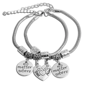New Best Friends Heart-shaped Stitching Bracelet Joker Couple Jewelry
