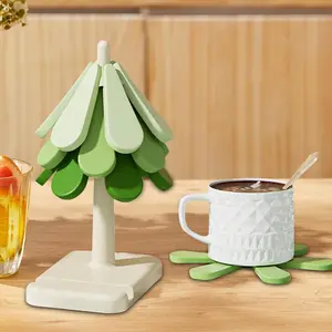 RYCTECH Foldable Silicone Trivet Set (Tree Design), Heat-Resistant Coasters for Hot Dishes, Water & Stain Proof Food-Grade Pads, Non-Slip Kitchen Decor for Teapots/Pans - Functional & Decorative (Summer Essential), Dealsforyoudays