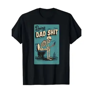 T-Shirt - 100% Cotton, Crew Neck in Black with Whimsical Print - Ideal for Casual Wear, Gardening Clothes, Black & White Print, Round Neck for Men & Women Perfect As A Halloween, Christmas, Thanksgiving, or Birthday Gift