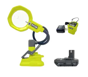 18 Volt Cordless LED Magnifying Clamp Light Kit with Battery and Charger
