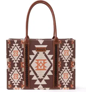 Wrangler Aztec Tote Bag for Women Western Shoulder Purses and Handbags Christmas Gifts
