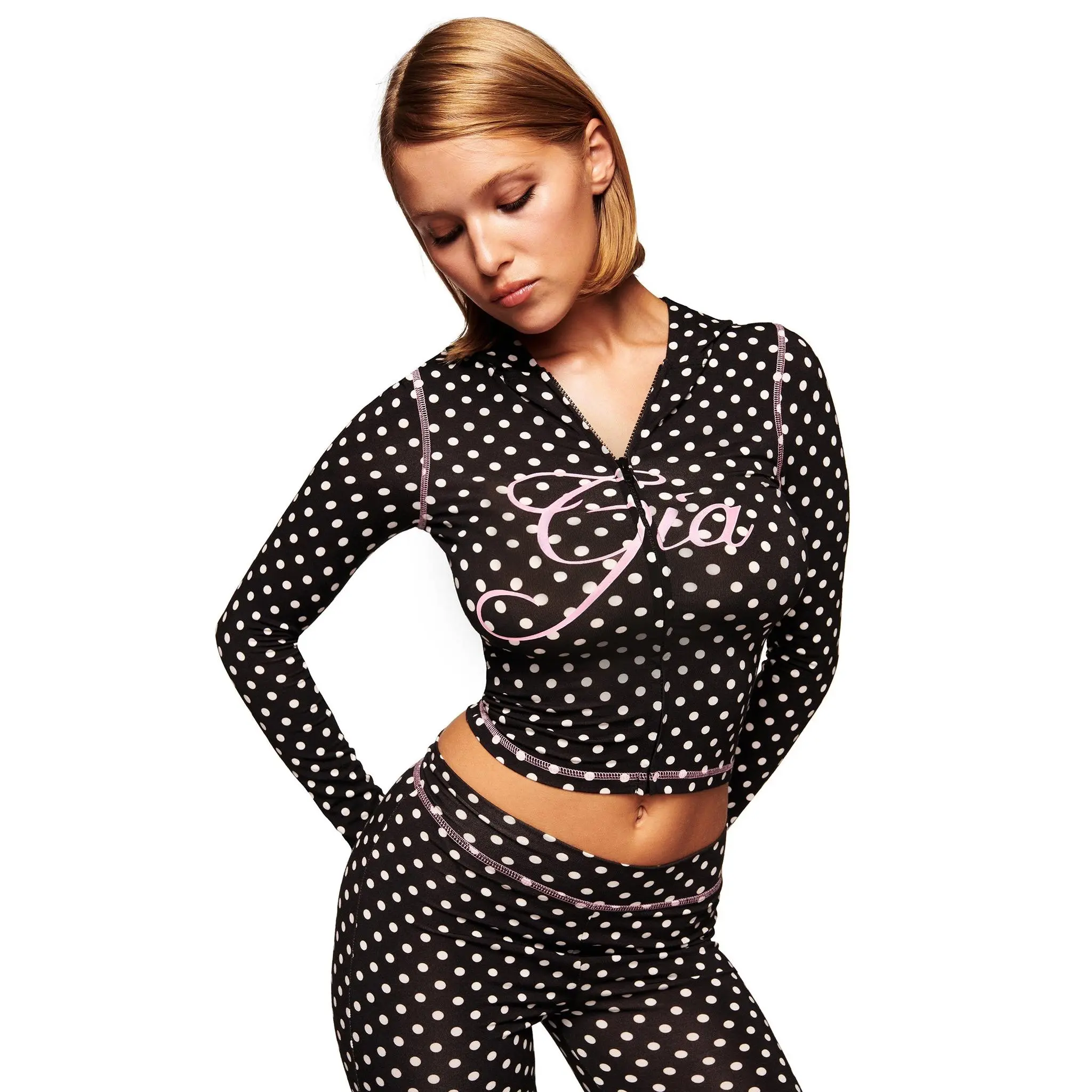 BLARE HOODIE - BLACK POLKA DOT