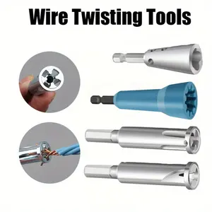 4-piece Drill Bit Wire Twisting Tool, Cable Stripping Tool, Wire Twisting Tool for Electric Drills, Quick Stripping Cable