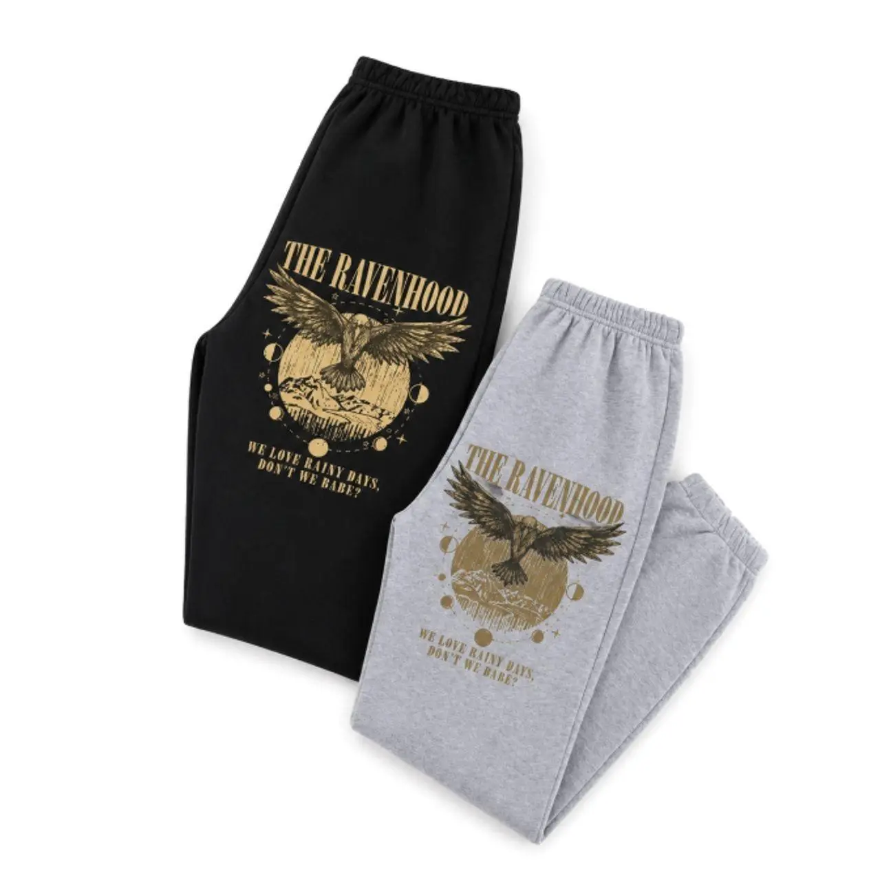 We Love Rainy Days Sweatpants, Y2K Graphic Joggers, Unisex Cotton Lounge Pants, Casual Streetwear Gift for Men Women