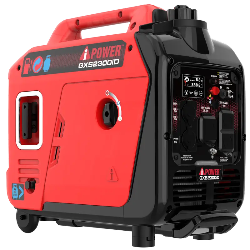 2300W Portable Dual Fuel Inverter Generator With CO Alert & 24h Run Time GXS2300iD