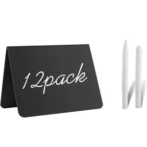 12 Pack 4"x3"Mini Chalkboard Signs for Chalk Sign for Food - Party - Buffet - Table Sign Chalkboard - Wedding - Bakery - Small
