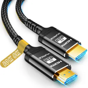 10K 8K HDMI 2.1 Cable - 3.3FT/1M Ultra HD Cable High-Speed Lead 48Gbps - Professional Heavy Duty Braided Cord - Multiple Size Options (1.5FT-25FT) - 4K@120Hz, 8K@60Hz, HDR, DTS:X, HDCP 2.2/2. 8K-1.5Ft