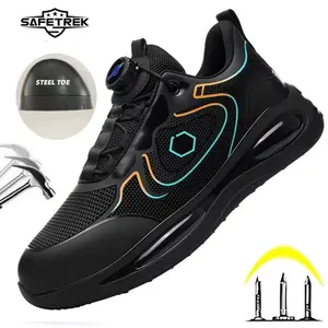 Steel Toe Shoes for Men Indestructible Work Boots Lightweight Safety Shoes Working Anti-smash Anti-puncture Protective Sneakers