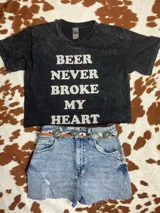 Beer Neer Vintage Wash Crop Top