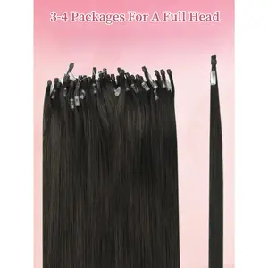 50 Strands Microlink Hair Extensions Human Hair Natural Black Utral Smooth And Super Soft Micro Loop Hair Extensions Silky Straight Micro Bead Hair Extensions For Women