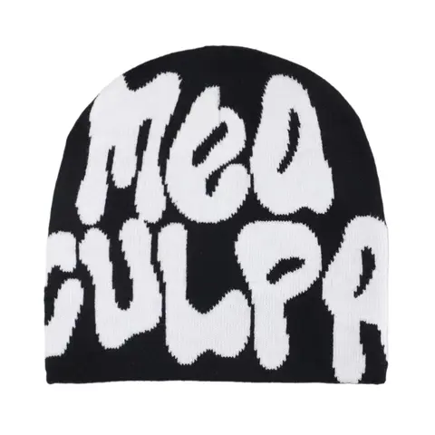 Unisex Street Trend Letter Pattern Beanie Hat, Y2K Trendy Soft Beanie Cap, Fashionable Warm Knitted Hat for Fall & Winter for Men & Women, Graphic Hats