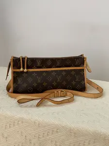 Pre-owned Louis Vuitton Popincourt Long Monogram Canvas Crossbody Bag with Adjustable Strap Authentic Design