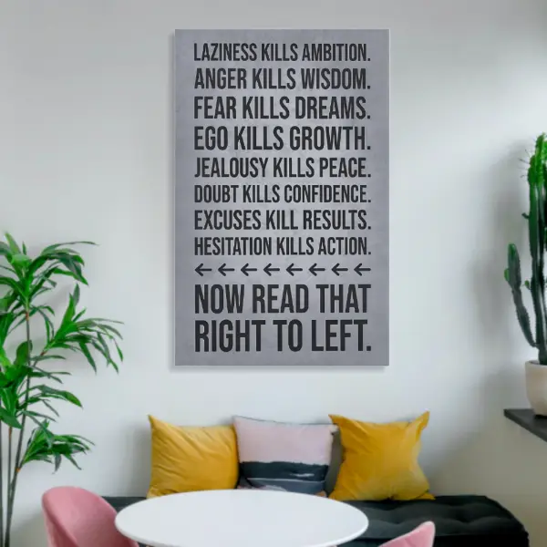 "Procrastination Stifles Ambition" Motivational Framed Canvas Poster, Eco-Friendly Decor Inspo Wall Art, Modern Home Decor for Living Room & Office, Easy-Hanging Kit, Multiple Sizes (8x8,8x12,12x18,16x24,24x36), Thoughtful Home Supply Gift, Motivational G