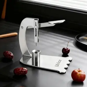 Professional Multi-Cherry Pitter Tool, Stainless Steel Cherry Stoner with 3 Replaceable Needles (5/6/8mm), Heavy Duty Core Extractor for Jujubes & Red Dates, Efficient Kitchen Gadget for Family Use