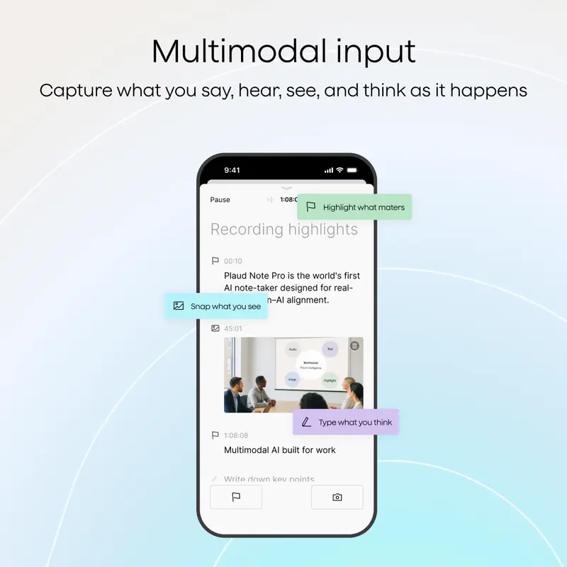 Plaud Note Smart Voice Recorder - One-Press Recording & Playback, 0.117-Inch Slim, 64GB, Voice Changer Translator, Black MagSafe Case - Audio 4