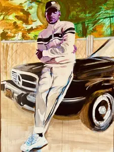 “Untitled" - ORIGINAL ART - Acrylic and oil stick 36”x 24”