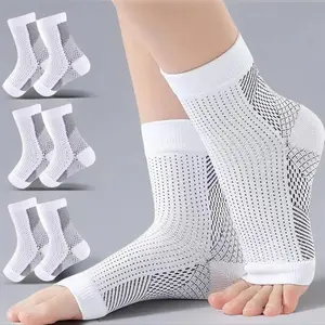 Compression Socks, 3 Pairs Open Toe Compression Ankle Sleeves, Ankle Protective Stretch Compression Socks, Outdoor Fitness Socks, Sports Protective Open Toe Sleeves, Exercise Equipment, Workout Equipment, Ankle Compression Cuff, Healthcare