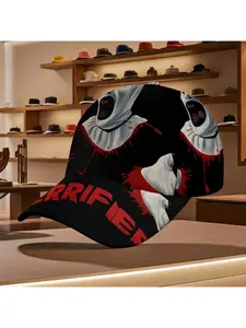 Creepy Terrifier Clown & Blood Print Baseball Cap – Trendy Horror Design Perfect for Daily Wear, Casual Leisure & Spooky Halloween Vibes!