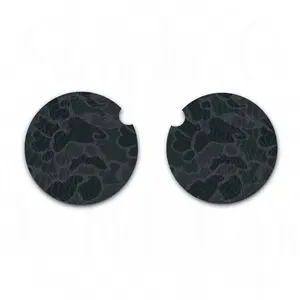 Blackout Old School Camo Car Coasters, Neoprene Car Coasters, Car Cup Holder, Set of Two, Auto Accessories