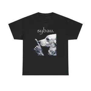 Sybau Dog Shush TShirt, Unhinged Meme Tiktok Shirt, Gen Z Brainrot Tee Oversized Unisex