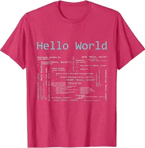 Hello World - Computer Programming Languages T-Shirt