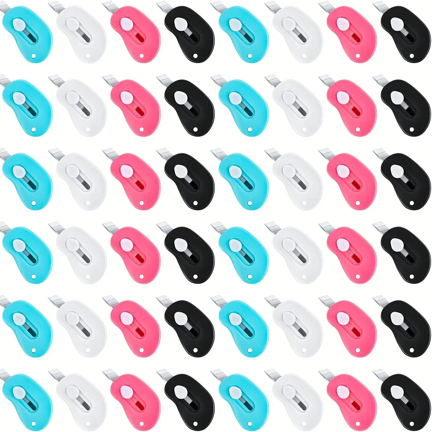 48Pcs Cute Telescopic Mini Box Cutters - Office Cutting Supply, Portable Multifunctional Stationery, Everyday Carry Pocket Gadget for Home Office, Library DIY Projects