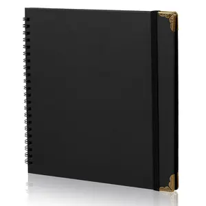 Black Scrapbook 80 Pages, Scrapbook Supplies 8 x 8 In, Scrapbook Album Suitable for Album Memory Book Wedding, Anniversary Family, DIY Craft Projects