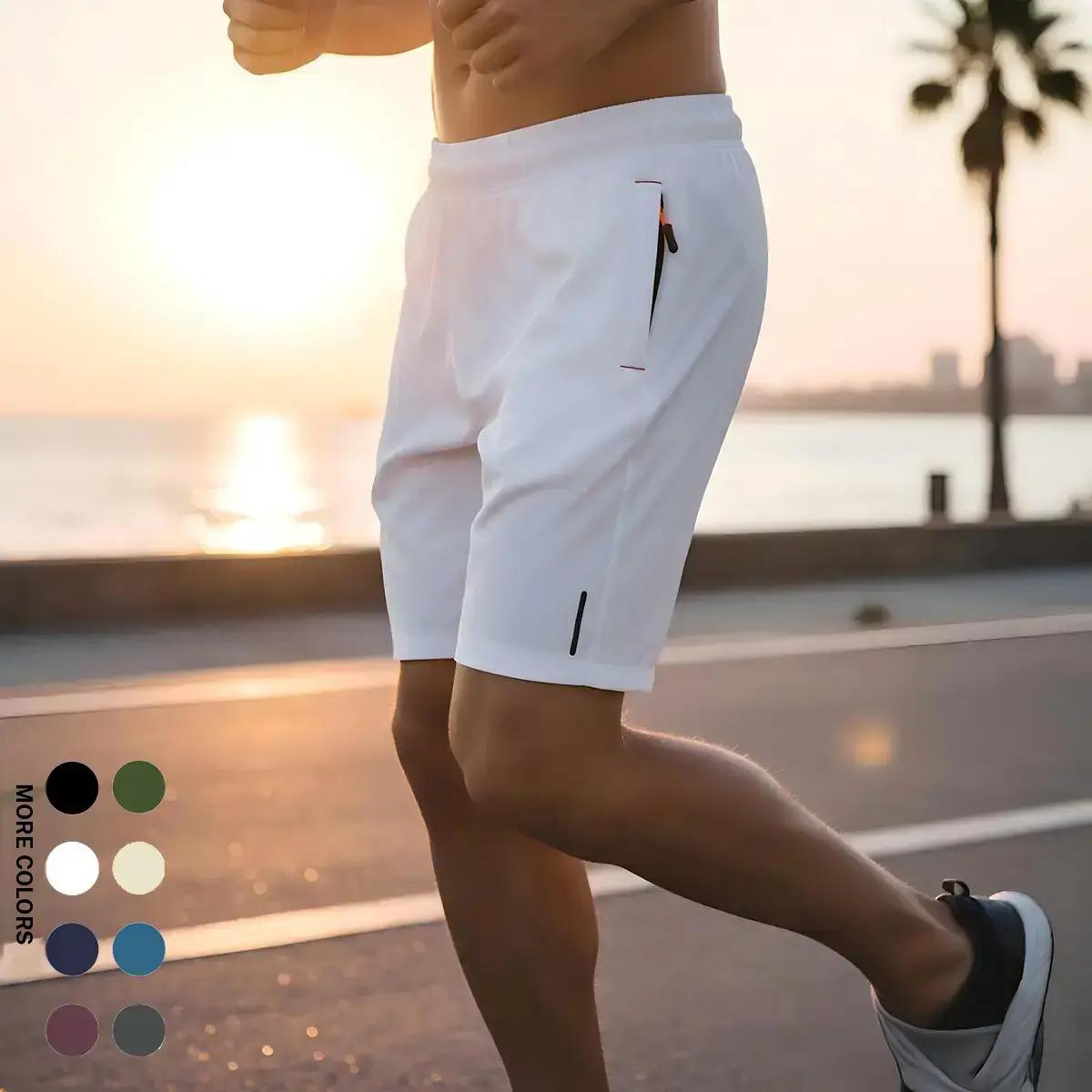 Men's Quick Dry Comfortable Sports Shorts， Features overall stretch fabric with an elastic waistband and drawstring. Ideal for men's summer outdoor fitness shorts. Men's Outdoor Summer Athletic Shorts. Men's Athletic Shorts. fits