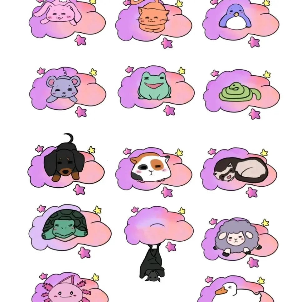 Sleepy Clouds | Sleepy Animals Sticker Set