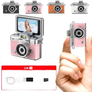 Mini Digital Camera with 32GB Storage Card, Reader, Charging Cable, Flashlight, 1.47 Inch Screen, 1080P HD, Vintage Vlog Camera, Keychain Video Camera