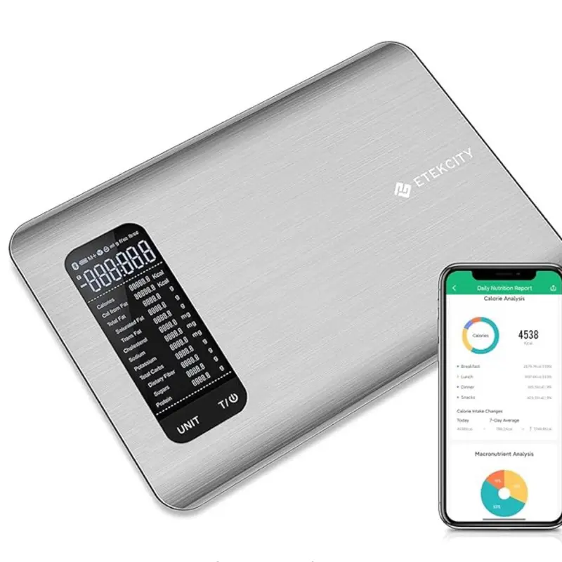 Smart Al Food Scale for Macros & Weight Tracking - Precision Digital Kitchen S for Meal Prep & Weight Loss
