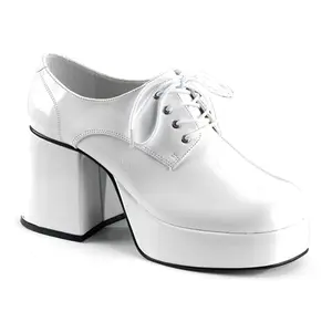 JAZZ-02 White Patent Platform Shoes